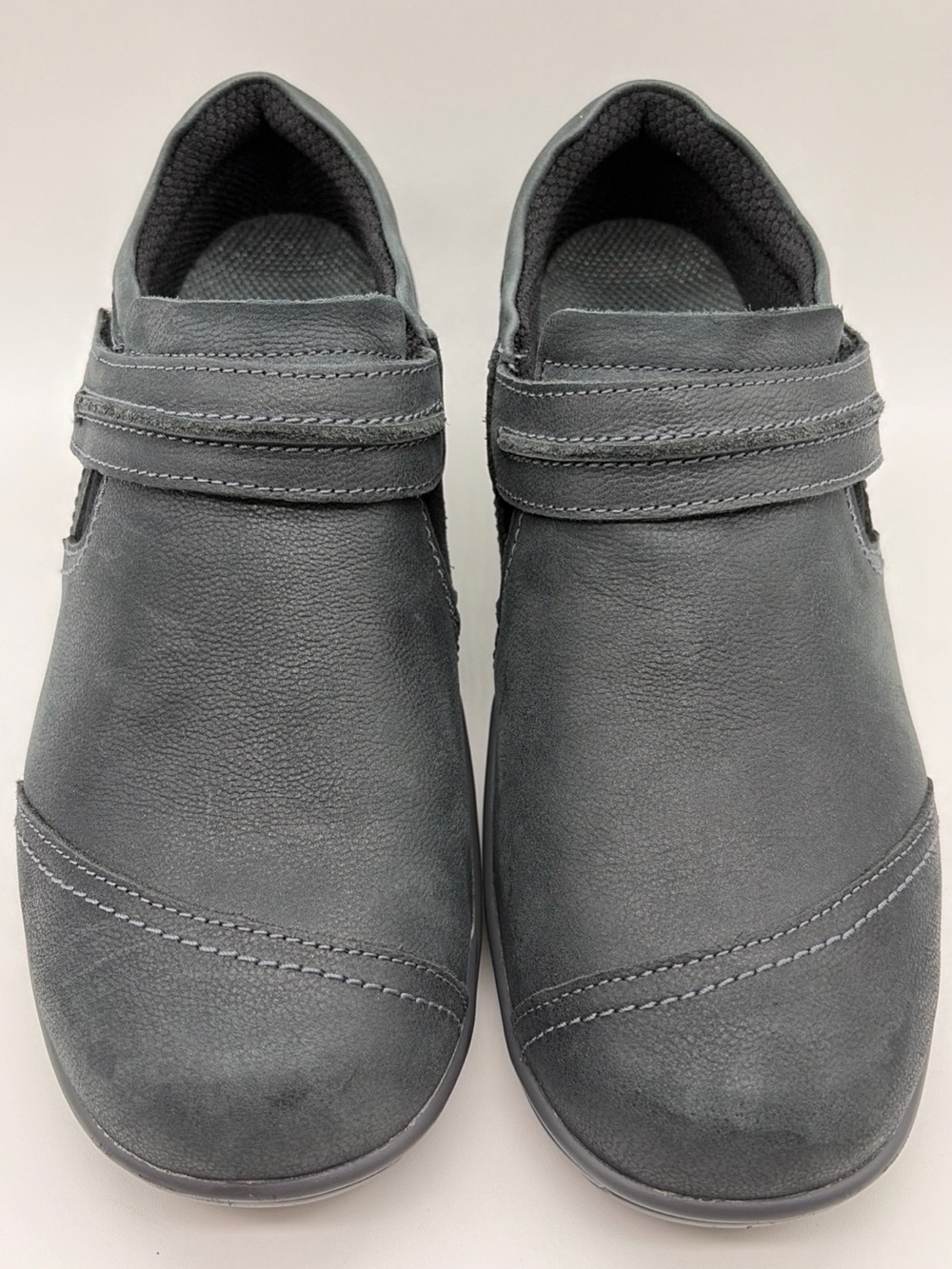 OrthoFeet Women’s Solerno Comfort Shoe/Sneaker, Size 7.5 D, Gray/Blue, Slip-On